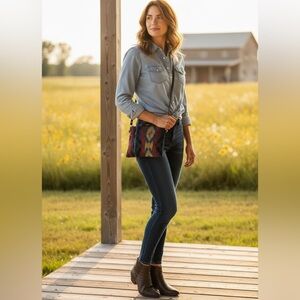 Be Clever Chenille Patterned Crossbody Bag